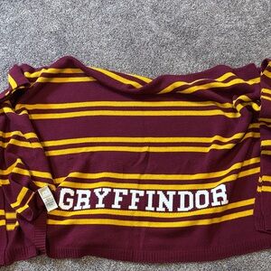 Pottery Barn Gryffindor Maroon and Yellow Striped Throw